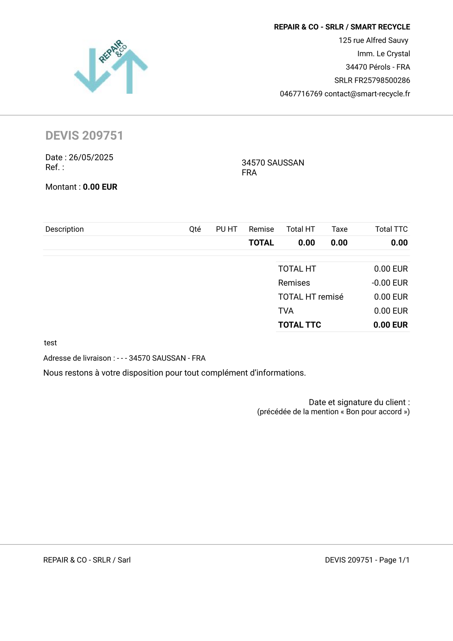 Commande Nom Prénom